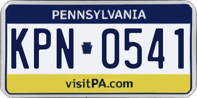 PA license plate KPN0541