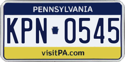 PA license plate KPN0545