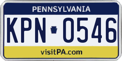 PA license plate KPN0546