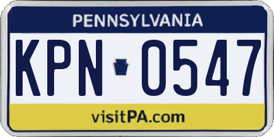 PA license plate KPN0547