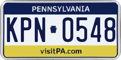 PA license plate KPN0548