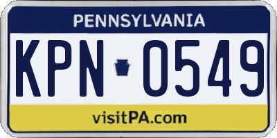 PA license plate KPN0549