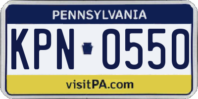 PA license plate KPN0550