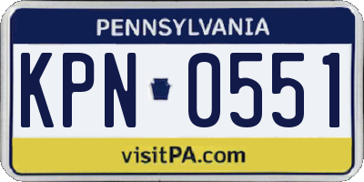 PA license plate KPN0551