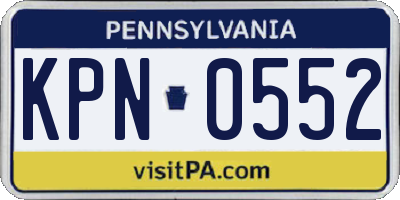 PA license plate KPN0552