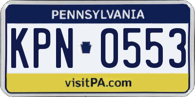 PA license plate KPN0553