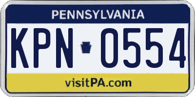 PA license plate KPN0554