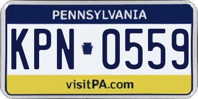 PA license plate KPN0559