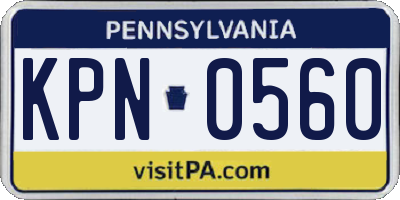 PA license plate KPN0560