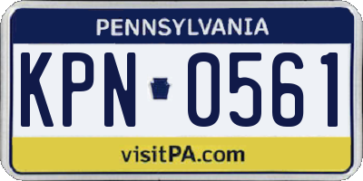 PA license plate KPN0561