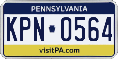 PA license plate KPN0564