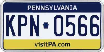 PA license plate KPN0566