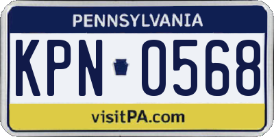 PA license plate KPN0568
