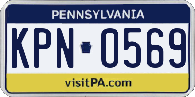 PA license plate KPN0569