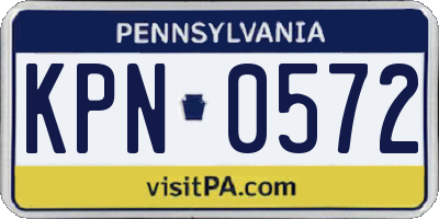 PA license plate KPN0572