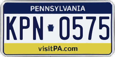 PA license plate KPN0575