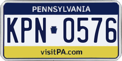 PA license plate KPN0576
