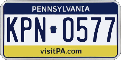 PA license plate KPN0577
