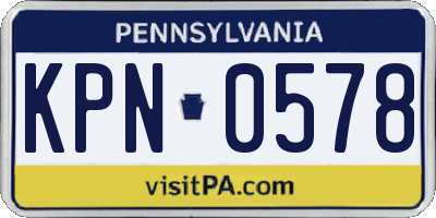 PA license plate KPN0578