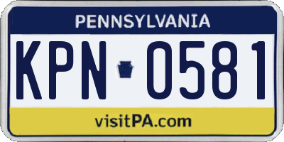 PA license plate KPN0581