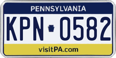 PA license plate KPN0582