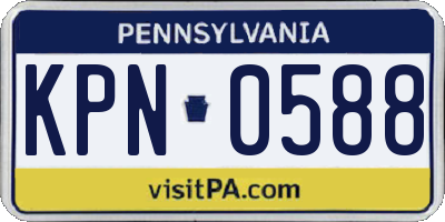 PA license plate KPN0588
