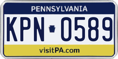 PA license plate KPN0589