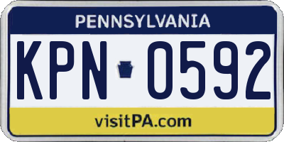 PA license plate KPN0592