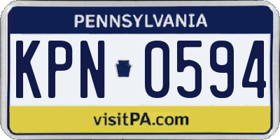 PA license plate KPN0594
