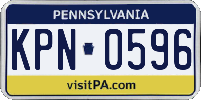 PA license plate KPN0596