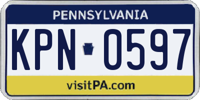 PA license plate KPN0597