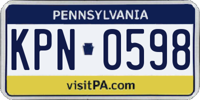 PA license plate KPN0598