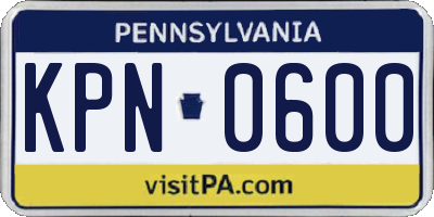 PA license plate KPN0600