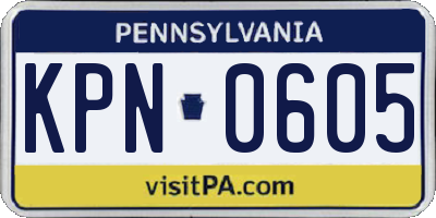 PA license plate KPN0605