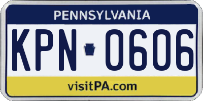PA license plate KPN0606