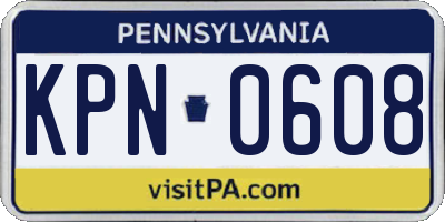 PA license plate KPN0608