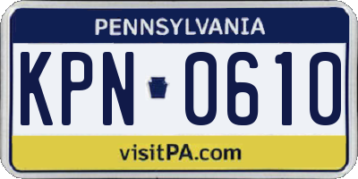 PA license plate KPN0610