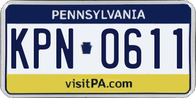 PA license plate KPN0611
