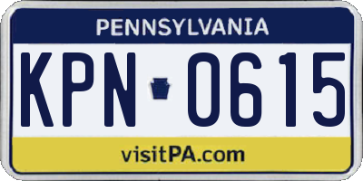 PA license plate KPN0615