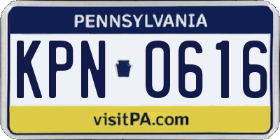 PA license plate KPN0616