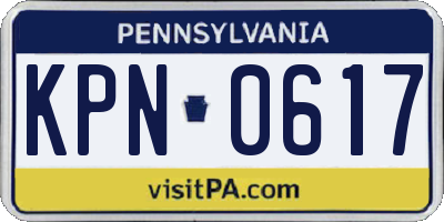 PA license plate KPN0617