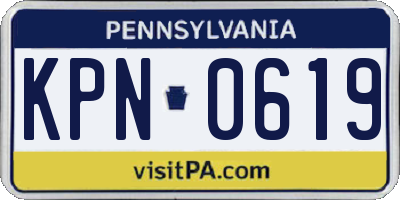 PA license plate KPN0619