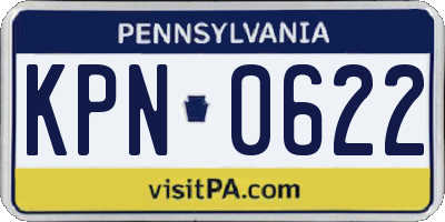 PA license plate KPN0622