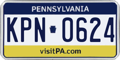 PA license plate KPN0624