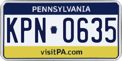 PA license plate KPN0635
