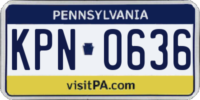 PA license plate KPN0636