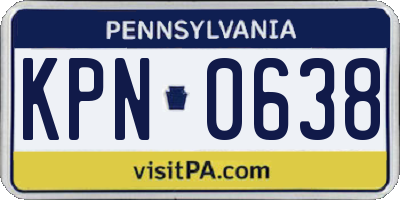 PA license plate KPN0638