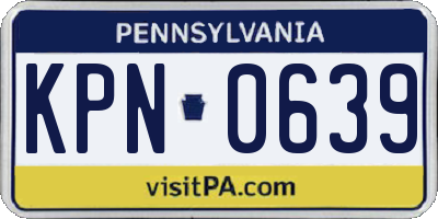 PA license plate KPN0639