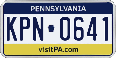 PA license plate KPN0641