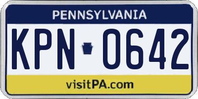 PA license plate KPN0642